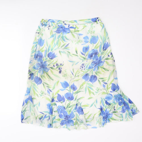 Dressbarn Womens Multicoloured Floral Polyester Trumpet Skirt Size 8 Zip