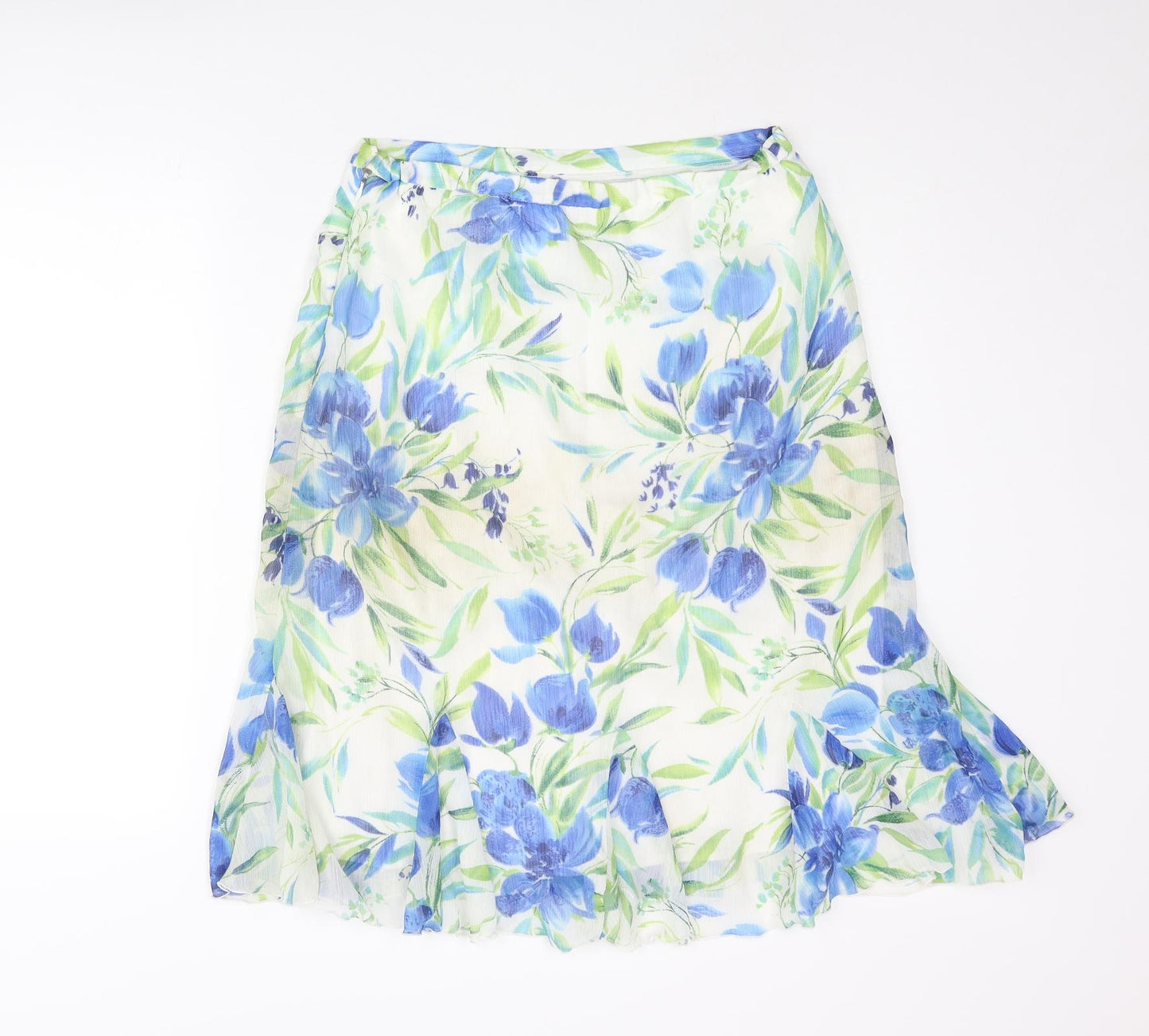 Dressbarn Womens Multicoloured Floral Polyester Trumpet Skirt Size 8 Zip