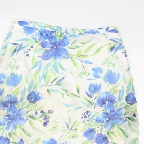 Dressbarn Womens Multicoloured Floral Polyester Trumpet Skirt Size 8 Zip