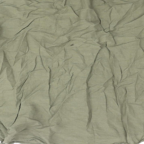 Zara Womens Green Polyester Basic Blouse Size L Henley