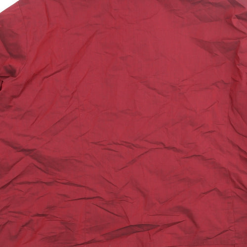 Marks and Spencer Womens Red Cotton Basic Button-Up Size 20 Collared