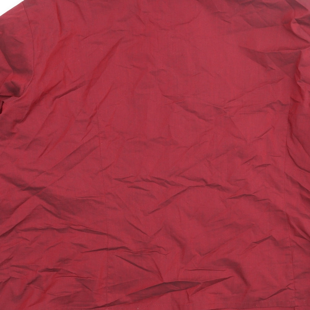 Marks and Spencer Womens Red Cotton Basic Button-Up Size 20 Collared