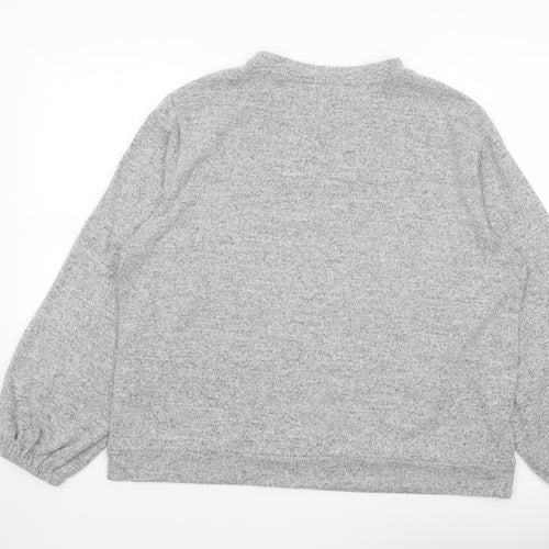 Dorothy Perkins Womens Grey Crew Neck Polyester Pullover Jumper Size 16