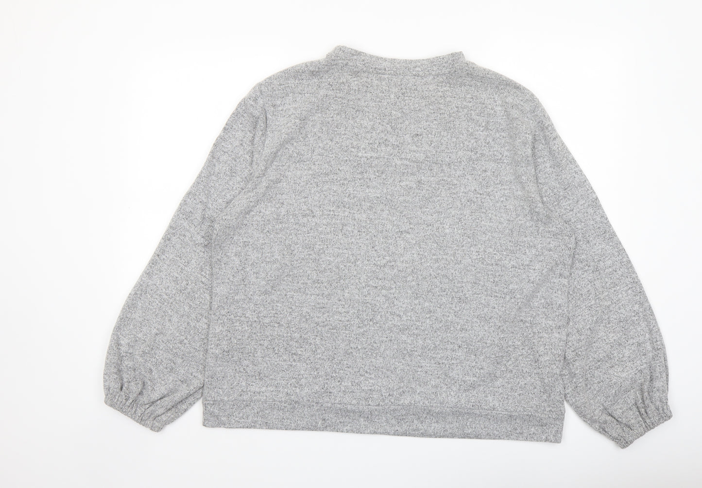 Dorothy Perkins Womens Grey Crew Neck Polyester Pullover Jumper Size 16