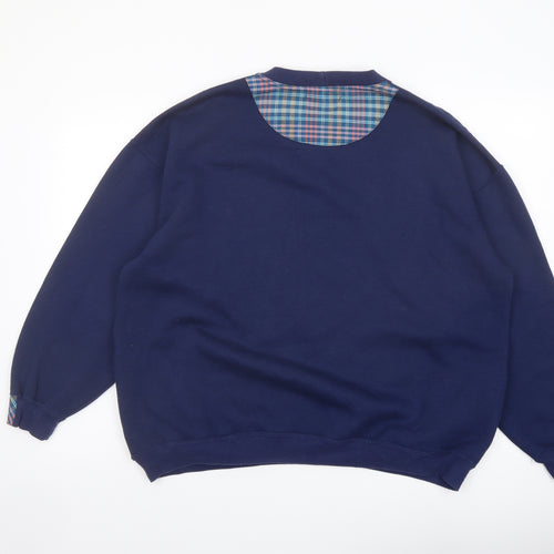 Allice Collins Womens Blue Polyester Pullover Sweatshirt Size L Pullover
