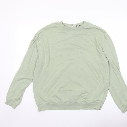 Monki Womens Green Cotton Pullover Sweatshirt Size S Pullover