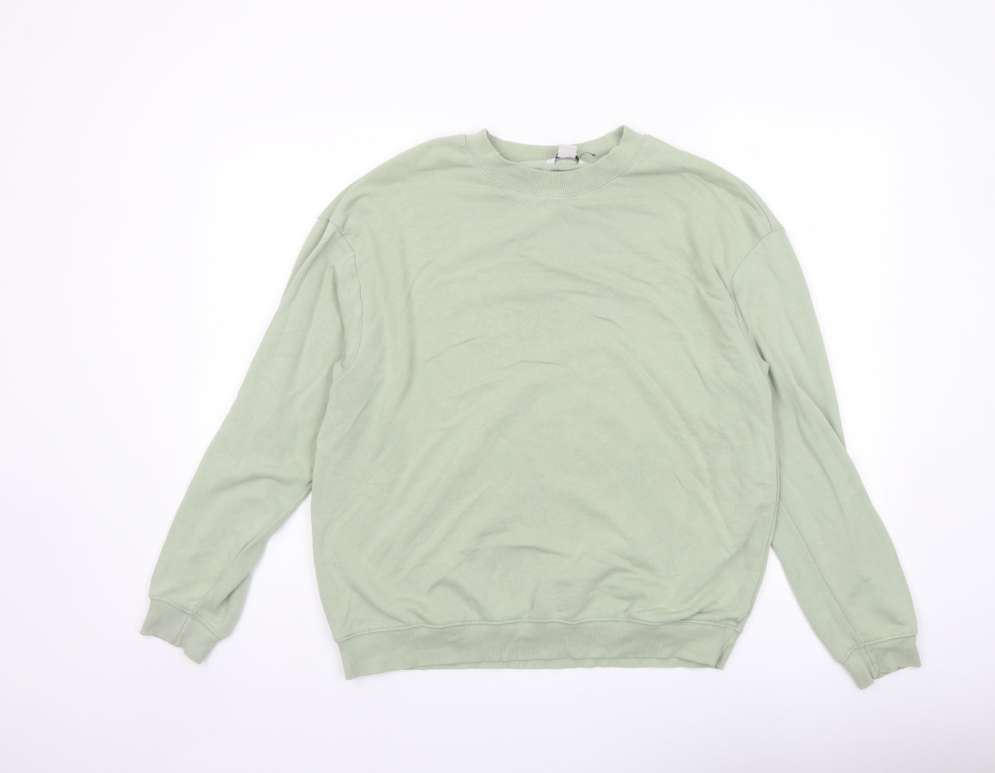 Monki Womens Green Cotton Pullover Sweatshirt Size S Pullover