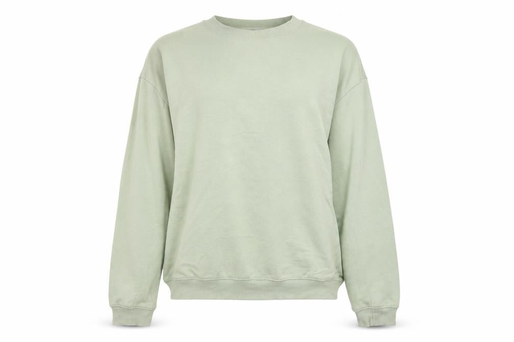 Front view of Monki women’s green cotton pullover sweatshirt, size S, pullover