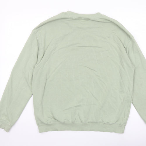 Monki Womens Green Cotton Pullover Sweatshirt Size S Pullover