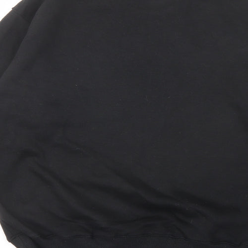 PRETTYLITTLETHING Mens Black Cotton Pullover Sweatshirt Size S