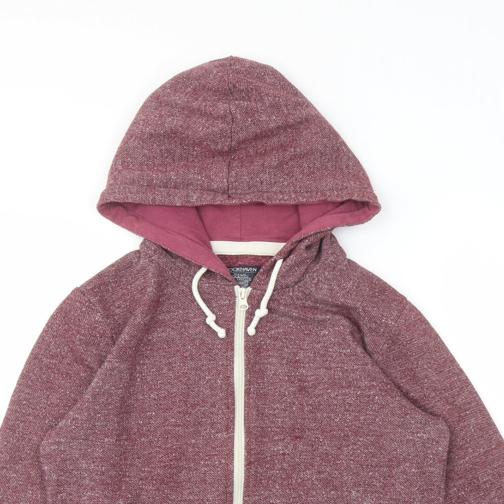 Brookhaven Womens Purple Polyester Full Zip Hoodie Size 10 Zip
