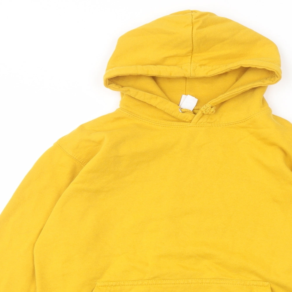 Just Hoods Womens Yellow Cotton Pullover Hoodie Size S Pullover