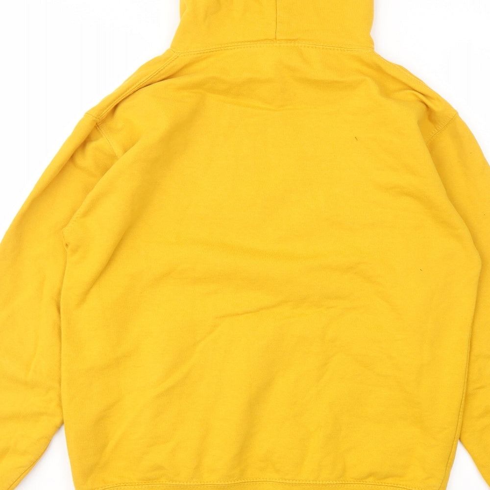 Just Hoods Womens Yellow Cotton Pullover Hoodie Size S Pullover