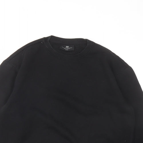 H&M Womens Black Cotton Pullover Sweatshirt Size XS Pullover