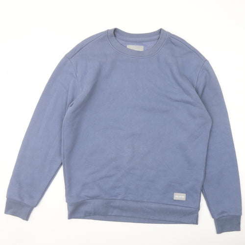 Holluster Mens Blue Cotton Pullover Sweatshirt Size S