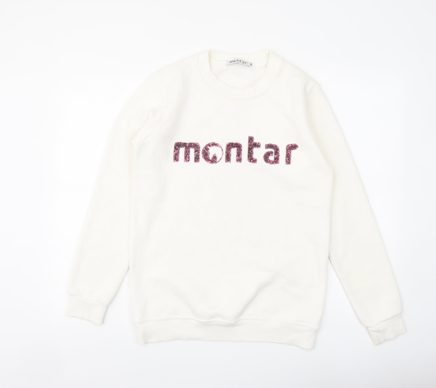 Montar Womens Ivory Cotton Pullover Sweatshirt Size M Pullover