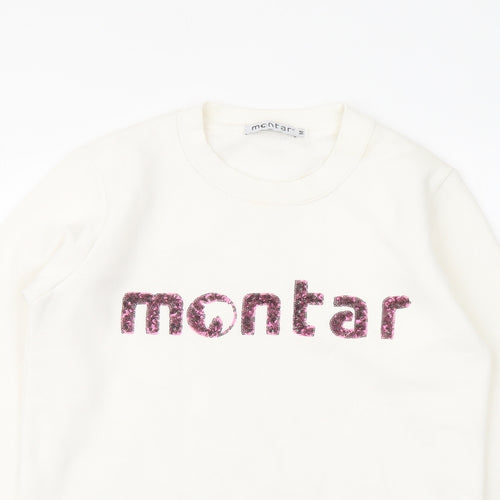Montar Womens Ivory Cotton Pullover Sweatshirt Size M Pullover