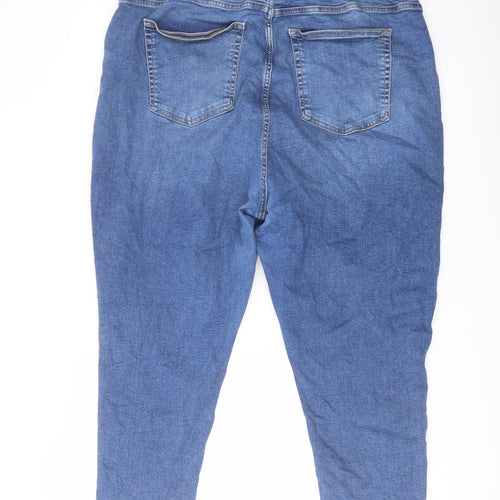 Topshop Womens Blue Cotton Cropped Jeans Size 36 in L21 in Regular Button