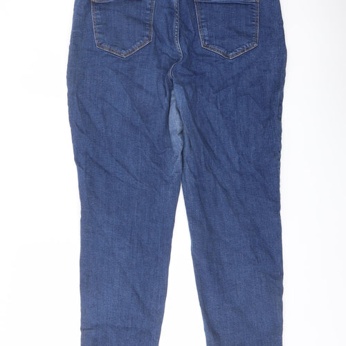 TU Womens Blue Cotton Straight Jeans Size 14 L25 in Regular Button