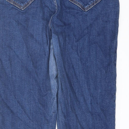 TU Womens Blue Cotton Straight Jeans Size 14 L25 in Regular Button