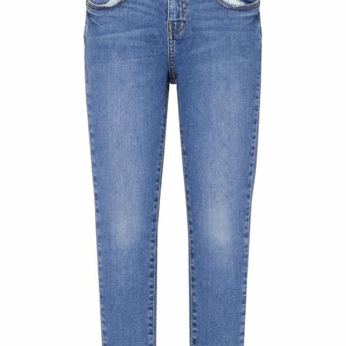 Denim & Co. Girls Blue Polyester Skinny Jeans Size 6-7 Years Regular Button