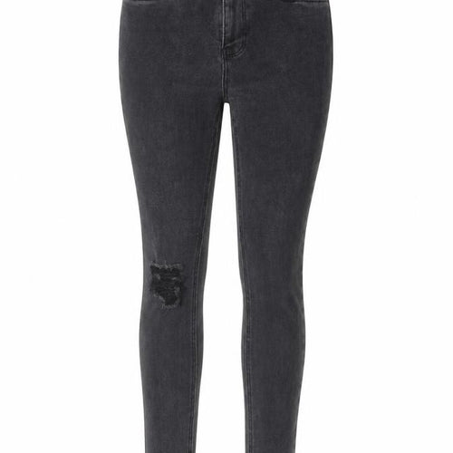New Look Womens Grey Cotton Skinny Jeans Size 12 L28 in Regular Button