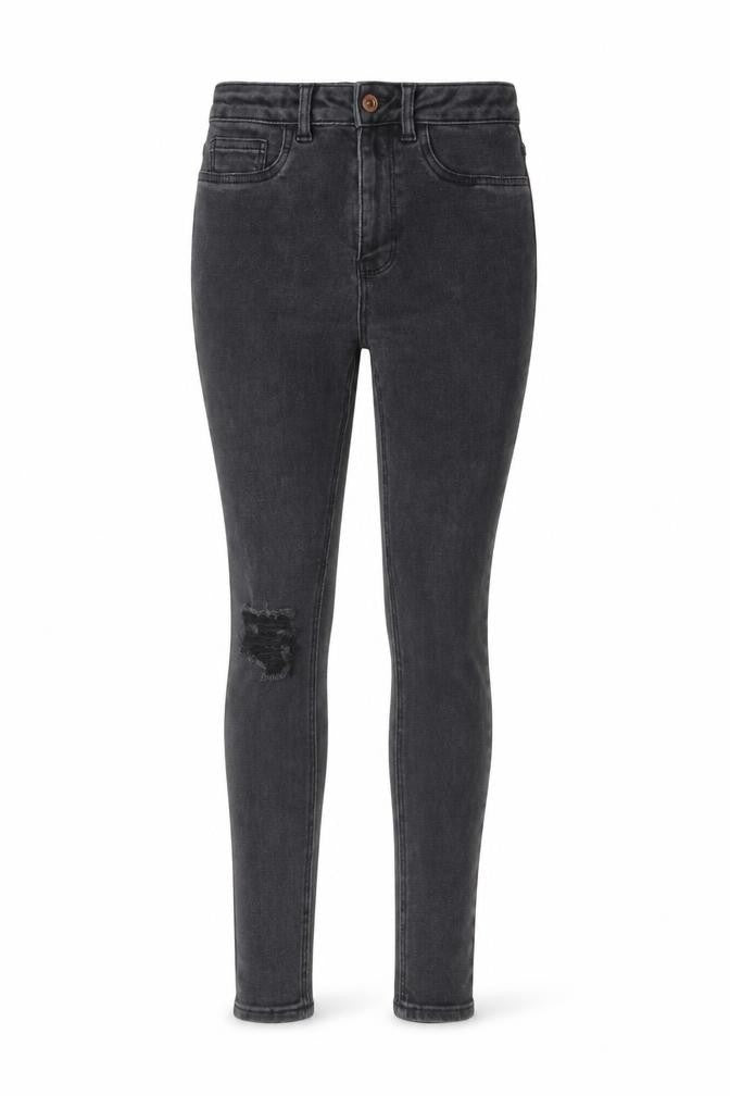 New Look Womens Grey Cotton Skinny Jeans Size 12 L28 in Regular Button