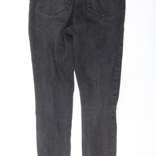 New Look Womens Grey Cotton Skinny Jeans Size 12 L28 in Regular Button