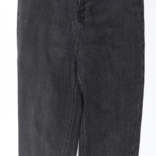 New Look Womens Grey Cotton Skinny Jeans Size 12 L28 in Regular Button