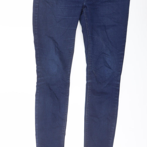 George Womens Blue Cotton Skinny Jeans Size 14 L28 in Regular Button