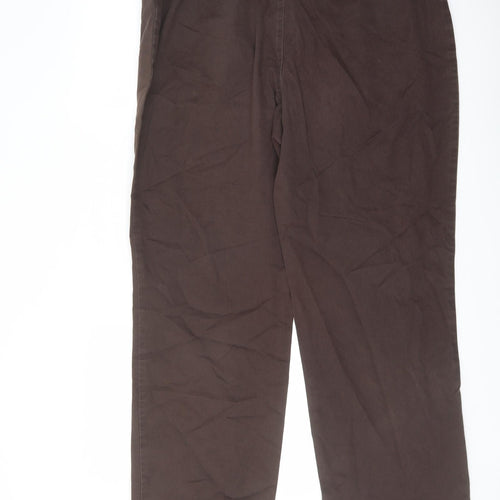 Marks and Spencer Womens Brown Cotton Straight Jeans Size 18 L29 in Regular Button