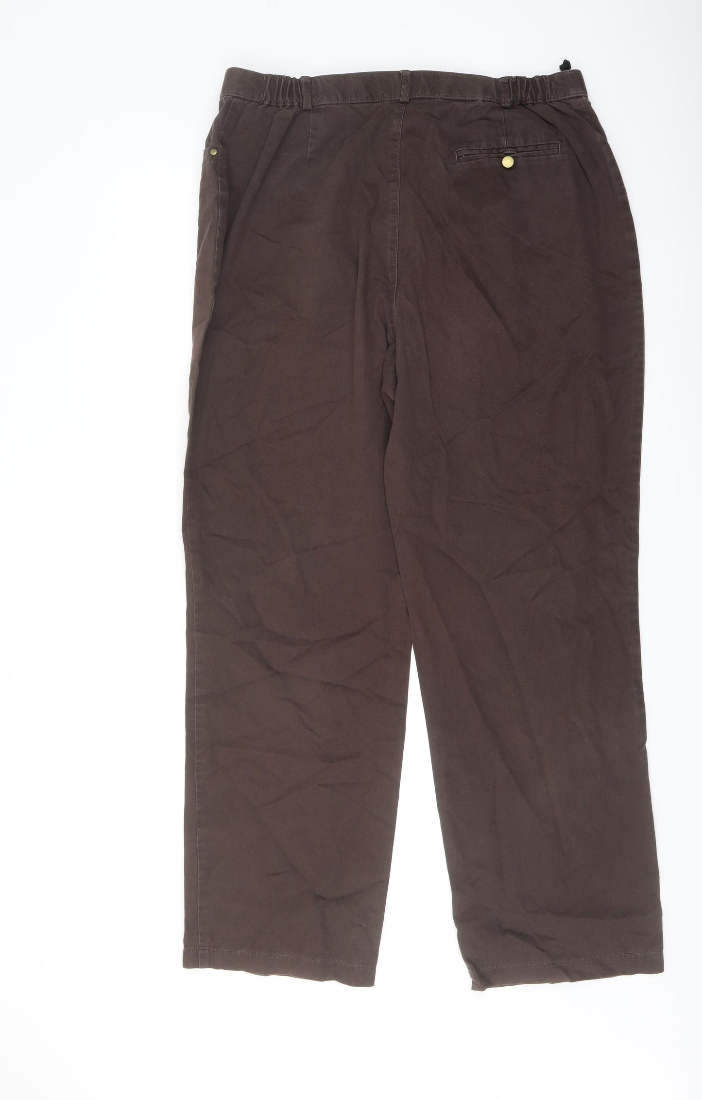 Marks and Spencer Womens Brown Cotton Straight Jeans Size 18 L29 in Regular Button