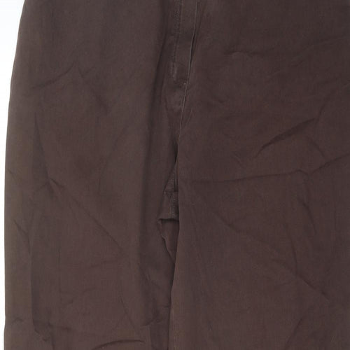 Marks and Spencer Womens Brown Cotton Straight Jeans Size 18 L29 in Regular Button
