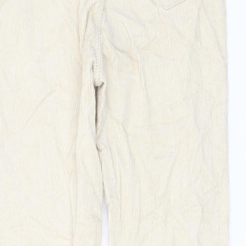 Missguided Womens Beige Cotton Trousers Size 8 L28 in Regular Button