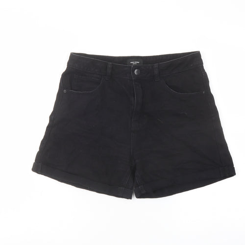 VERO MODA Womens Black Cotton Hot Pants Shorts Size M L5 in Regular Button