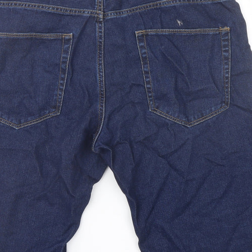 Easy Mens Blue Cotton Bermuda Shorts Size 34 in L12 in Regular Button