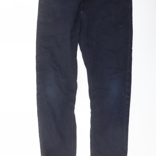 ext Mens Blue Cotton Skinny Jeans Size 32 in L28 in Regular Button