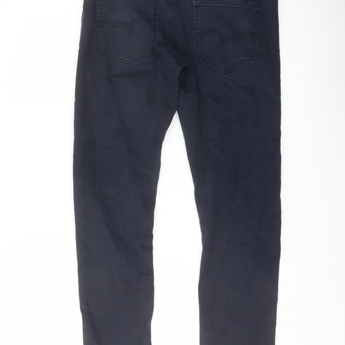 ext Mens Blue Cotton Skinny Jeans Size 32 in L28 in Regular Button