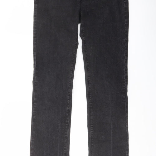 TU Womens Black Cotton Straight Jeans Size 12 L30 in Regular Button