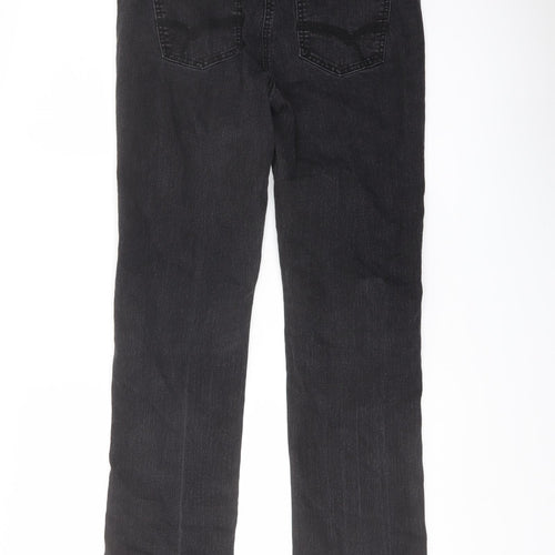 TU Womens Black Cotton Straight Jeans Size 12 L30 in Regular Button