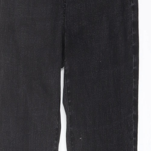 TU Womens Black Cotton Straight Jeans Size 12 L30 in Regular Button