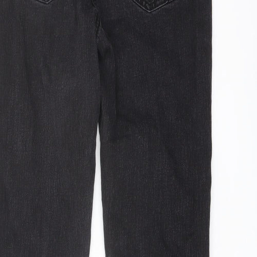 TU Womens Black Cotton Straight Jeans Size 12 L30 in Regular Button