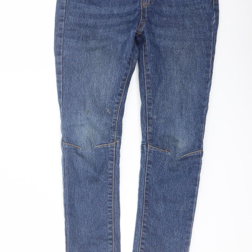 Denim & Co. Boys Blue Cotton Straight Jeans Size 7-8 Years Regular Drawstring