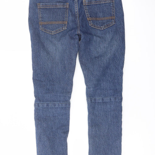 Denim & Co. Boys Blue Cotton Straight Jeans Size 7-8 Years Regular Drawstring