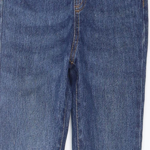 Denim & Co. Boys Blue Cotton Straight Jeans Size 7-8 Years Regular Drawstring