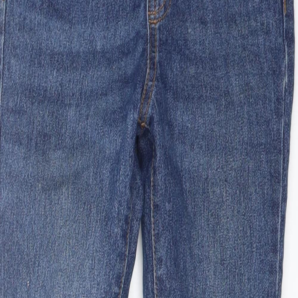 Denim & Co. Boys Blue Cotton Straight Jeans Size 7-8 Years Regular Drawstring