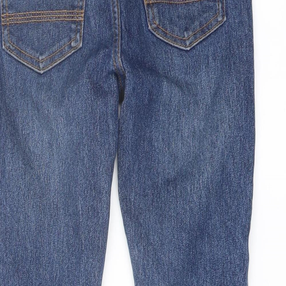 Denim & Co. Boys Blue Cotton Straight Jeans Size 7-8 Years Regular Drawstring