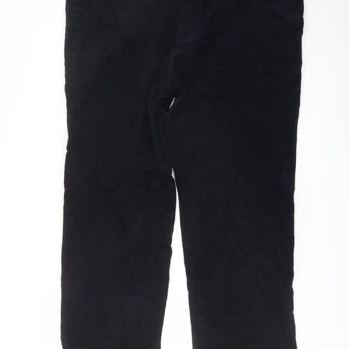 Marks and Spencer Mens Blue Cotton Trousers Size 36 in L31 in Regular Button