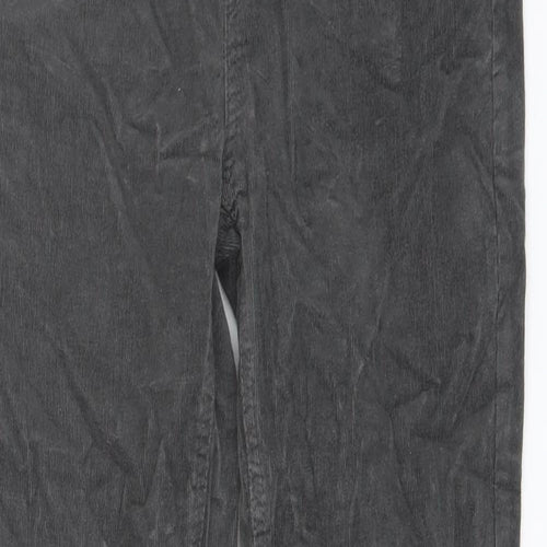 Marks and Spencer Womens Grey Cotton Trousers Size 10 L29 in Regular Button