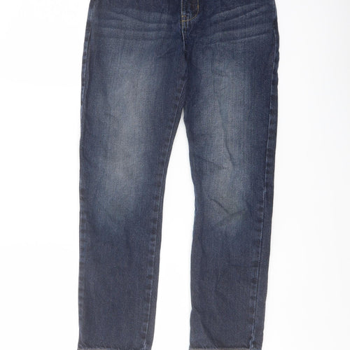 F&F Boys Blue Cotton Straight Jeans Size 9-10 Years Regular Button